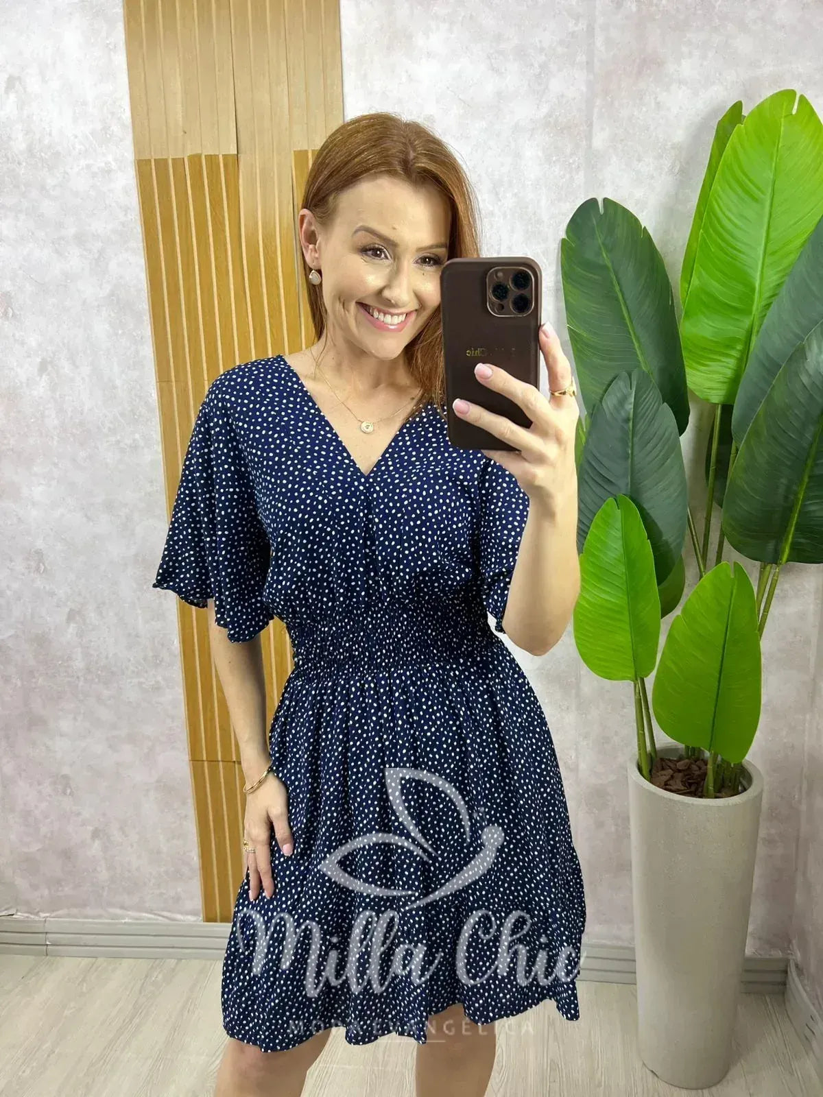 Vestido Marli em Viscolinho póa – Azul Marinho