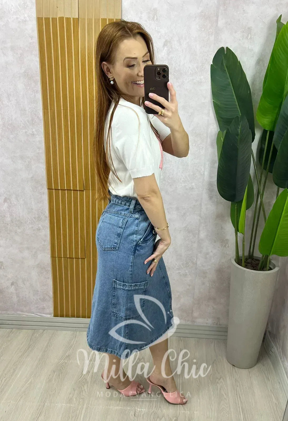 Saia jeans Alana