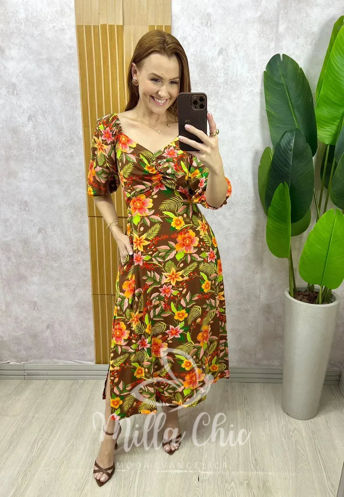 Vestido Cléo – Marrom