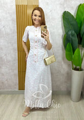 Vestido Brigida Em Lesie Bordada – Rosa