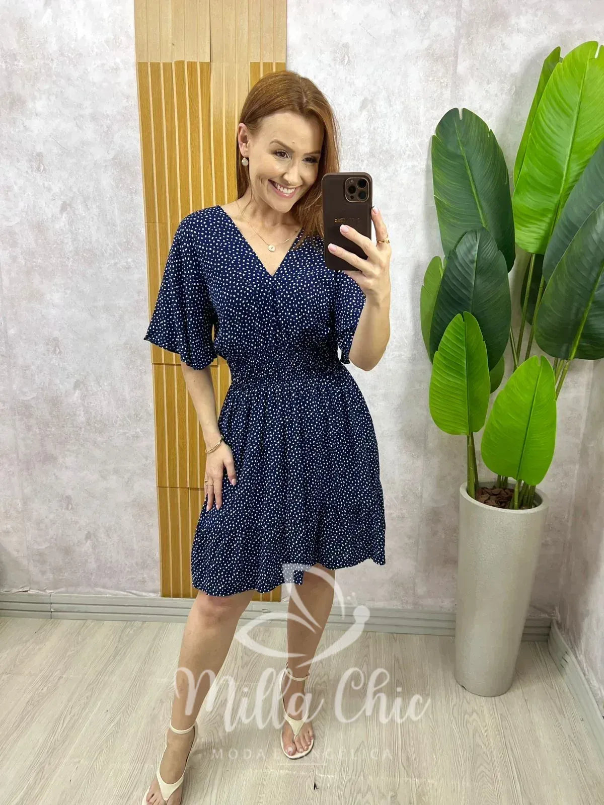 Vestido Marli em Viscolinho póa – Azul Marinho