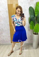 Conjunto Maiô e Short Saia – Modelo Edite Azul