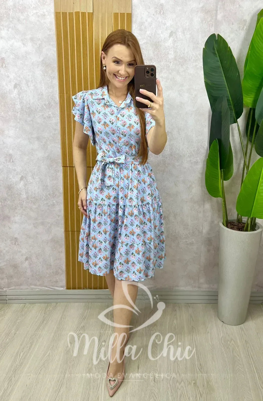 Vestido Maitê Em Linho – Azul