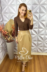 Saia Laurinda Em P. U – Nude