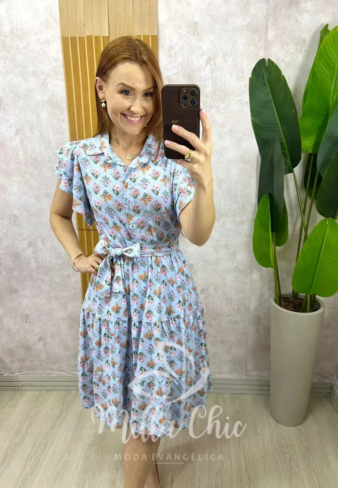 Vestido Maitê Em Linho – Azul