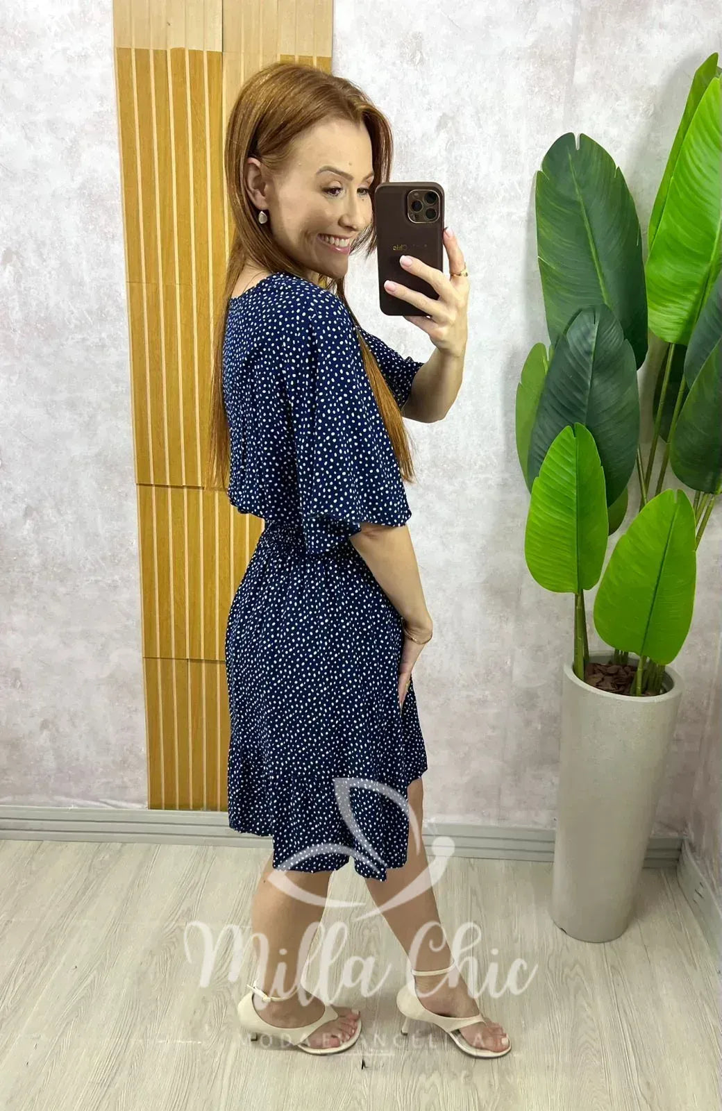 Vestido Marli em Viscolinho póa – Azul Marinho