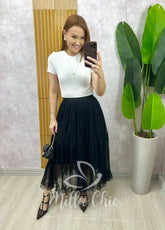 Saia Angélica Em Tule – Preta
