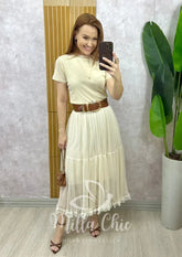 Saia Angélica Em Tule – Creme