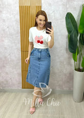 Saia jeans Alana