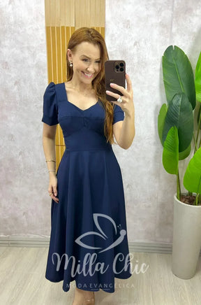 Vestido Fabíola – Azul Marinho