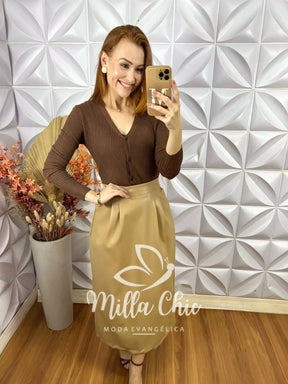 Saia Laurinda Em P. U – Nude