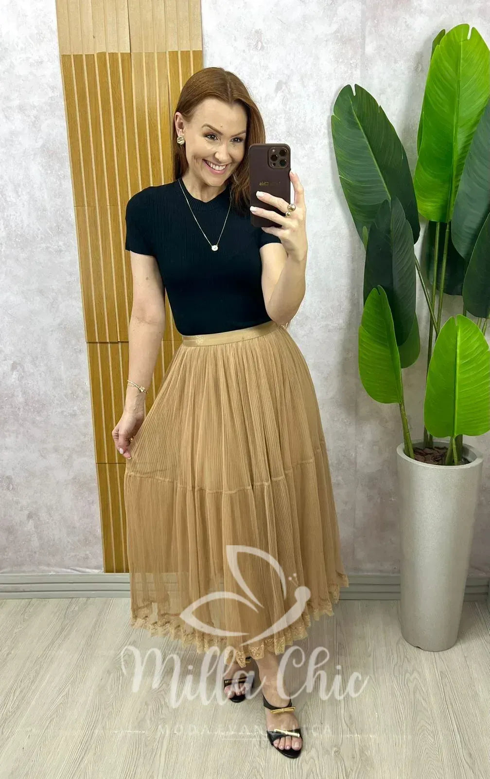 Saia Angélica Em Tule – Cappuccino