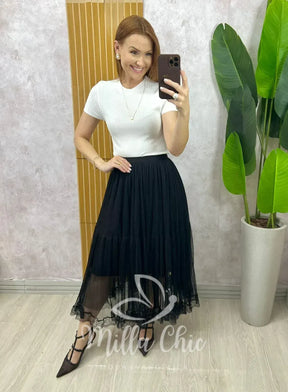 Saia Angélica Em Tule – Preta