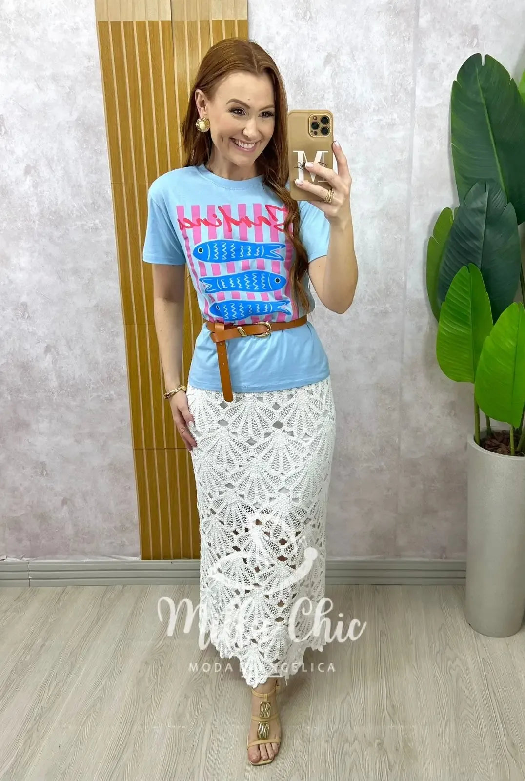 Saia Isis em crochet branca