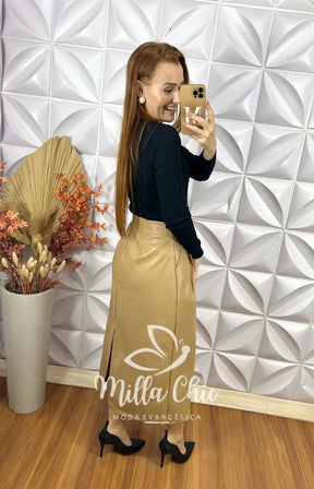 Saia Laurinda Em P. U – Nude