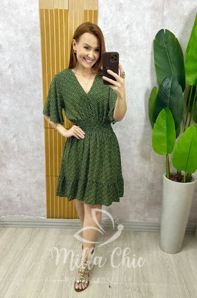 Vestido Marli em Viscolinho póa – Verde