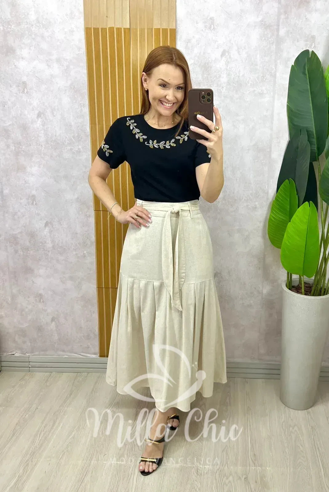 Saia Gioconda Em Linho