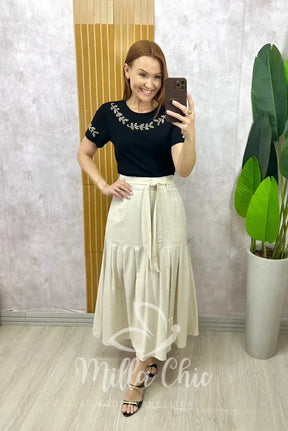 Saia Gioconda Em Linho