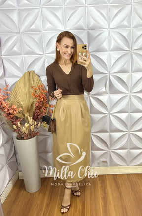 Saia Laurinda Em P. U – Nude