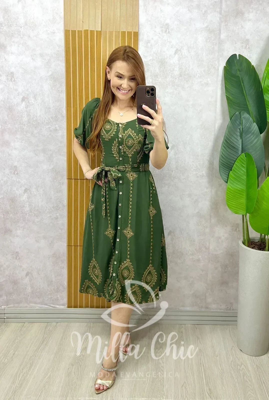 Vestido Zara Bordado – Verde