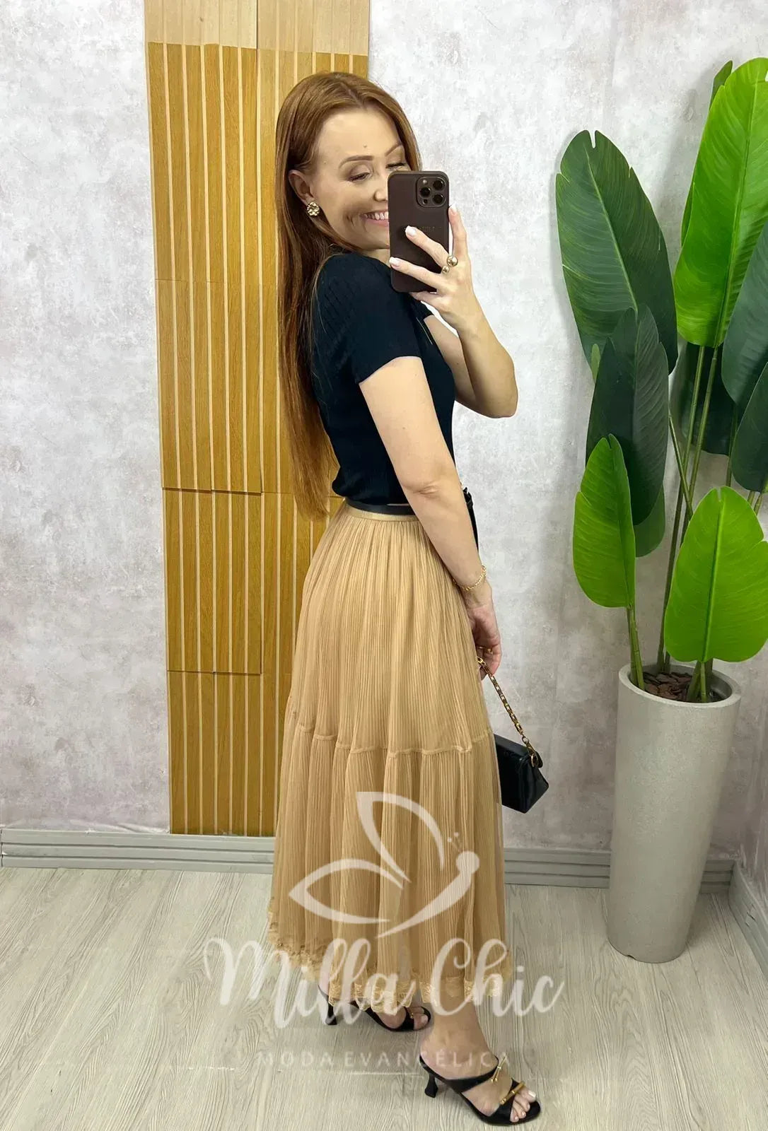 Saia Angélica Em Tule – Cappuccino