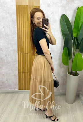 Saia Angélica Em Tule – Cappuccino