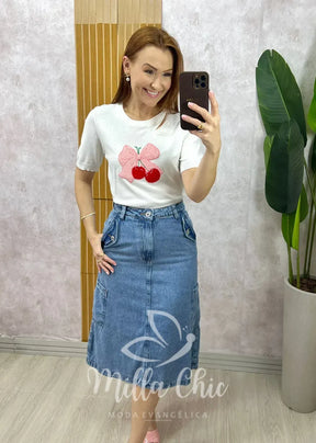 Saia jeans Alana