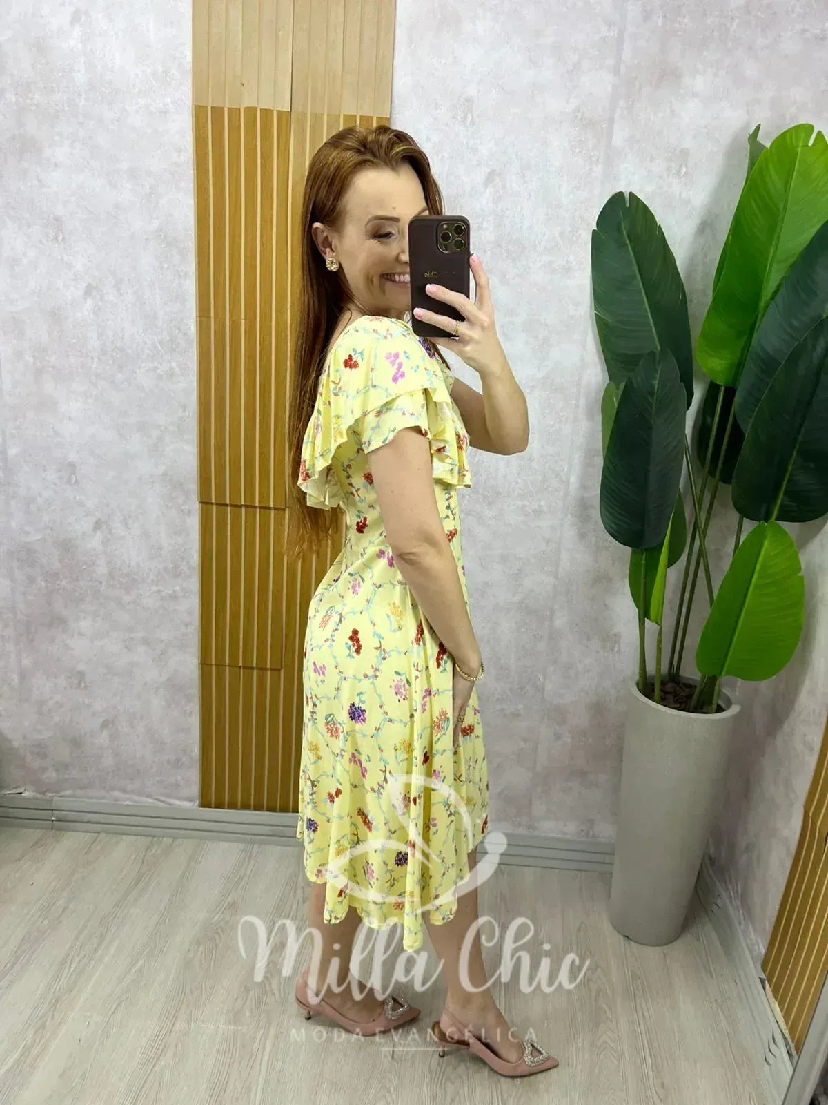 Vestido Louise Em Linho Estampado – Manteiga