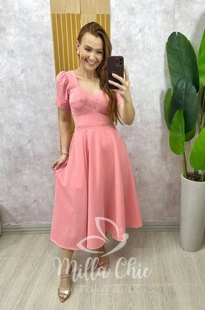 Vestido Fabíola – Rosa