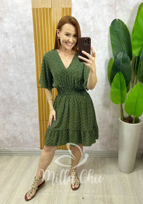 Vestido Marli em Viscolinho póa – Verde