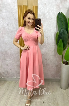 Vestido Fabíola – Rosa