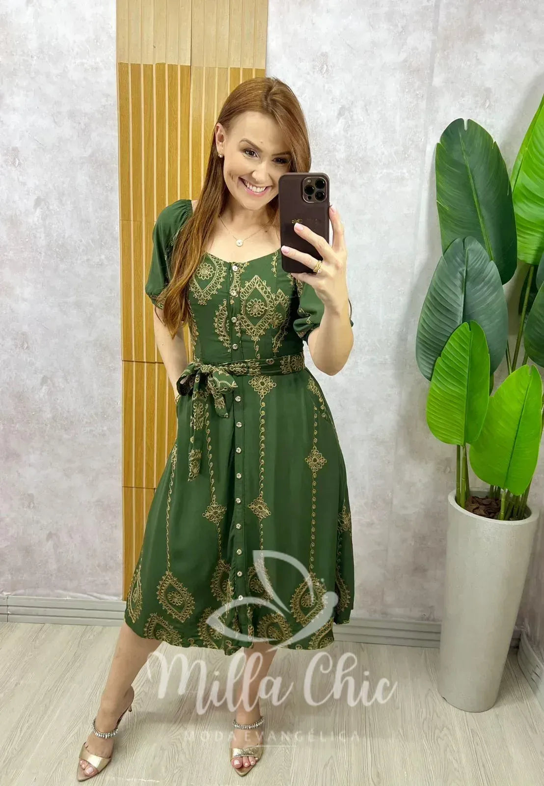 Vestido Zara Bordado – Verde