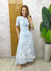 Vestido Brigida em lesie bordada